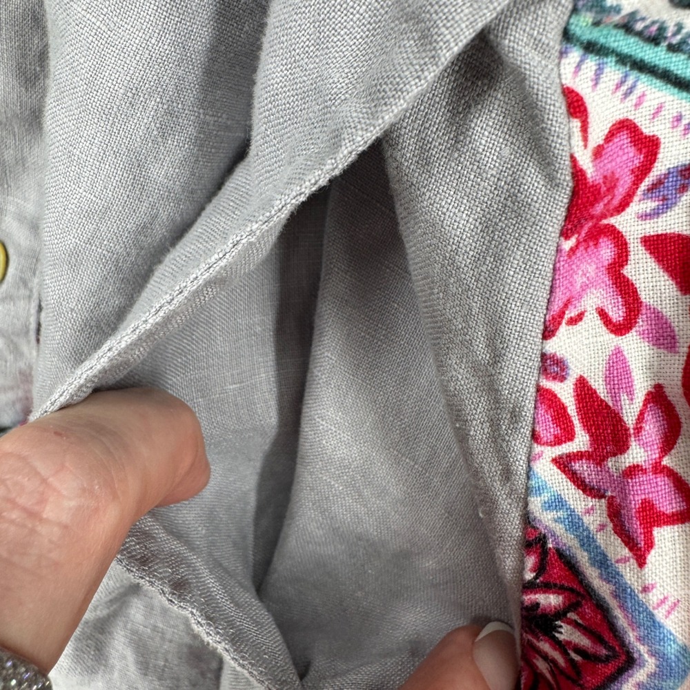 John Mark Womens Patchwork Floral Embroidered Poc… - image 5